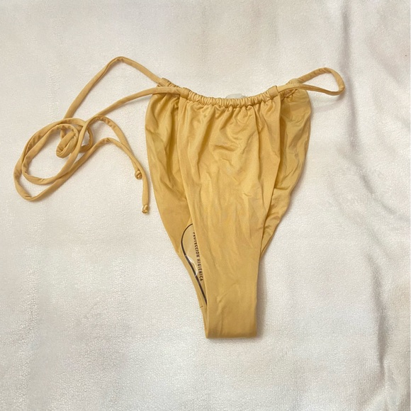 New! MHB Monica Hansen Gold String Bikini Bottom 1623 - Picture 4 of 9